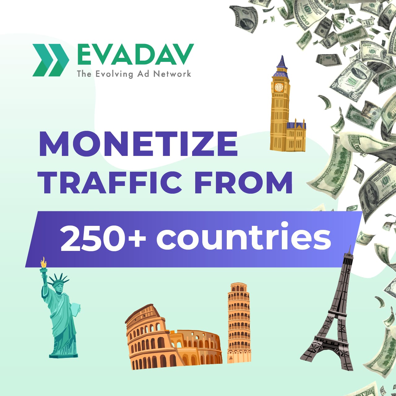 Монетизировать трафик из 250+ стран